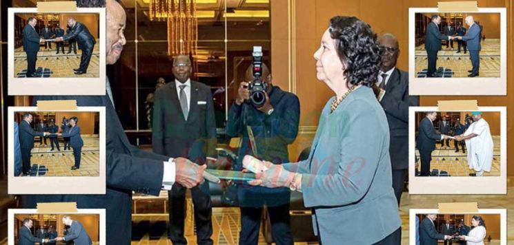 Les ambassadeurs désignés de l’Union européenne, d’Egypte, des Etats-Unis d’Amérique, de la République du Congo, du Brésil, de la République centrafricaine et le haut-commissaire du Nigeria ont présenté leurs lettres de créance hier au président de la Rép Les ambassadeurs désignés de l’Union européenne, d’Egypte, des Etats-Unis d’Amérique, de la République du Congo, du Brésil, de la République centrafricaine et le haut-commissaire du Nigeria ont présenté leurs lettres de créance hier au président de la Rép
