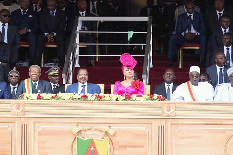 President Paul Biya and wife at 2019 May 20 Celebration