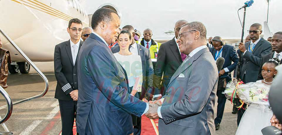 Chaleureuse poignée de mains entre Denis Sassou Nguesso et Joseph Dion Ngute