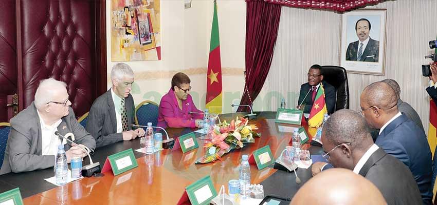 Prime Minister Joseph Dion Ngute chairing the cabinet meeting.