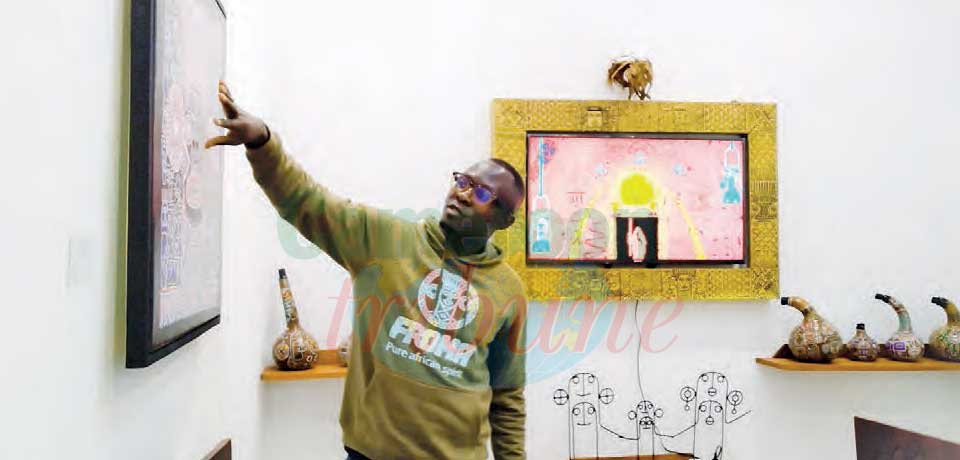 Eric Takukam explore ses influences villageoises et citadines à travers l’exposition « Digital Spirit » à la galerie Annie Kadji à Douala.