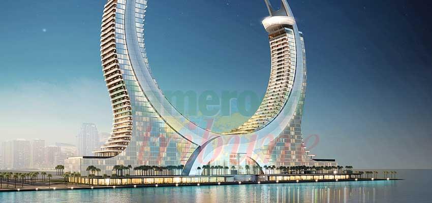 La maquette de « Katara Towers », établissement hôtelier qui va accueillir des participants au Mondial de 2022 La maquette de « Katara Towers », établissement hôtelier qui va accueillir des participants au Mondial de 2022