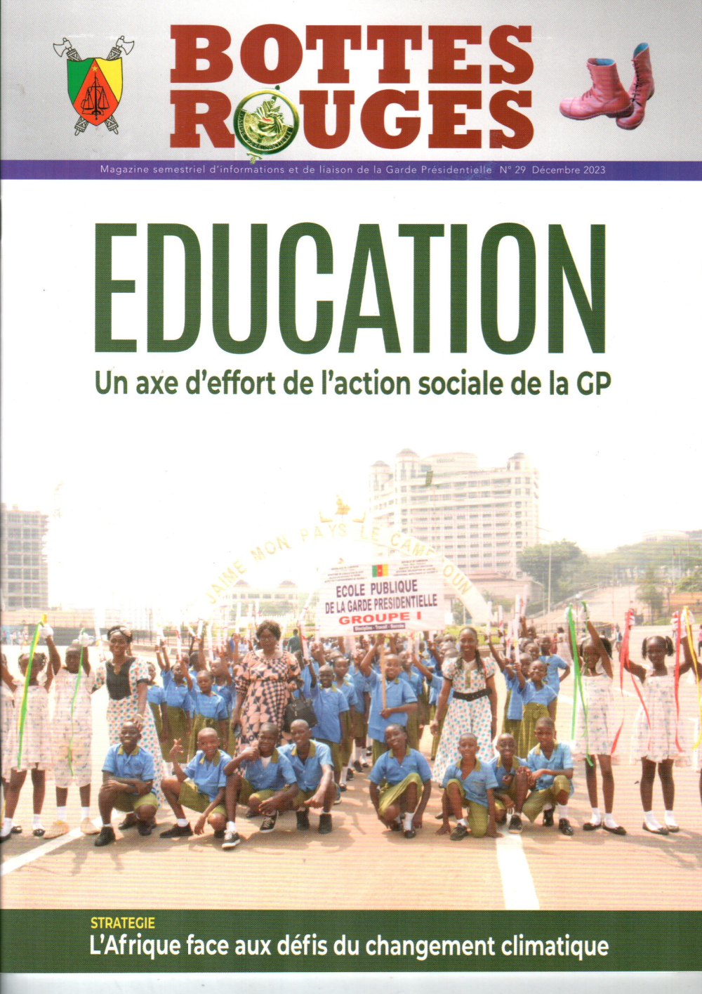En marge des missions qui sont les siennes, cette unité d’élite a mis en place un système scolaire qui est ouvert à tous les Camerounais. Cette action sociale est au cœur du dernier numéro de Bottes rouges, le magazine de la Garde présidentielle.