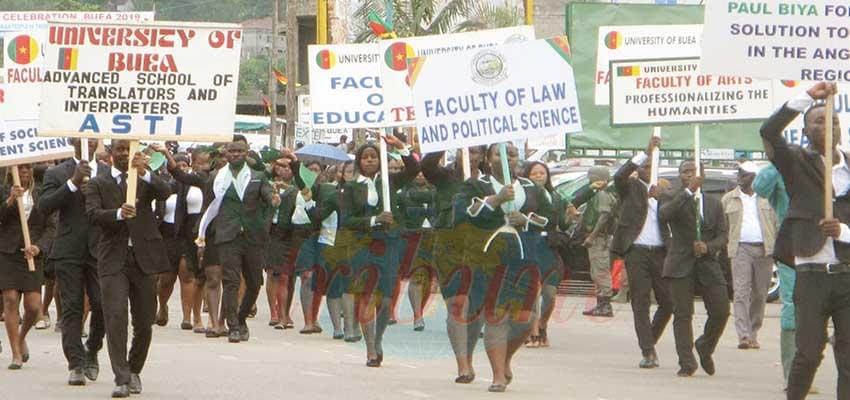 March past display in Buea.