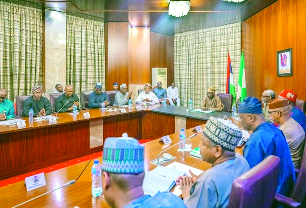 President Tinubu presiding the crucial economic meeting.