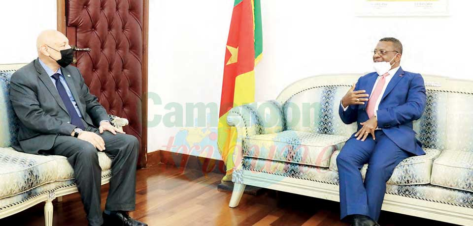 Prime Minister Joseph Dion Ngute granted a farewell audience to Ambassador Medhat Mohamed Kamal Elmeligy on January 17, 2022.