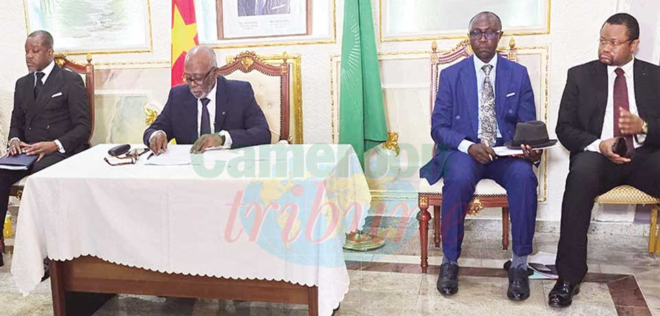 Cameroon’s statement being read by Minister Mbella Mbella. Cameroon’s statement being read by Minister Mbella Mbella.