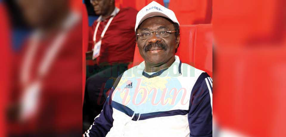 Narcisse Mouelle Kombi, ministre des Sports et de l’Education physique, chef de la délégation camerounaise aux Jeux de la Francophonie Kinshasa 2023.