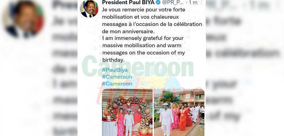 Dans une publication sur Facebook et Twitter lundi dernier, le président de la République a remercié tous ceux qui se sont mobilisés dans le cadre des festivités organisées pour ses 90 ans.
