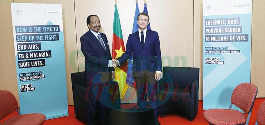 Echanges cordiaux entre Paul Biya et Emmanuel Macron.