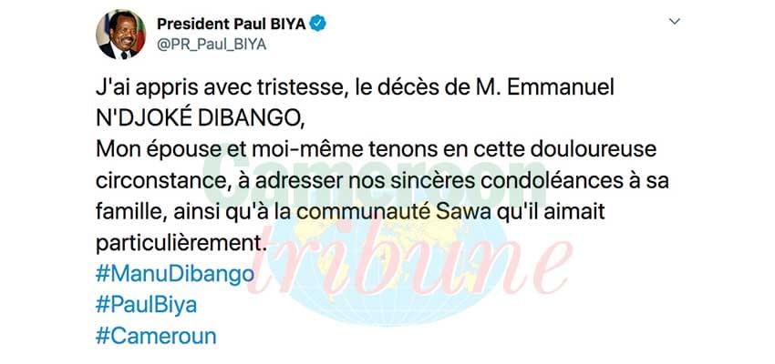 Manu Dibango : l’hommage du président de la République