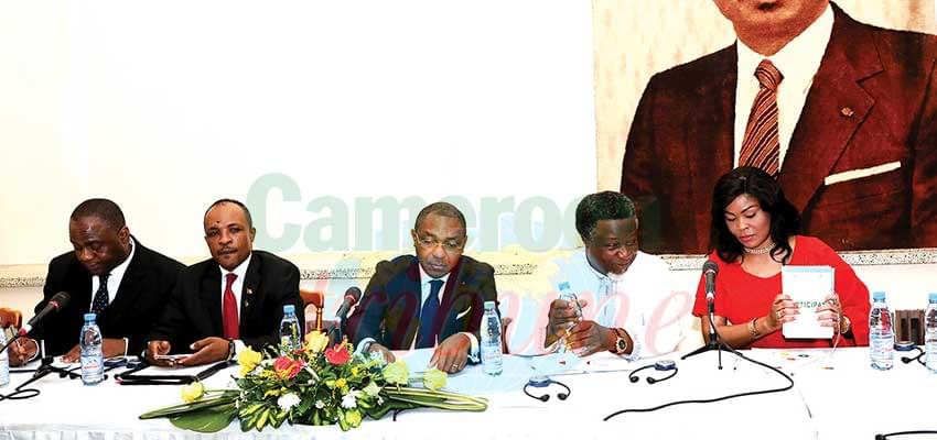 Prof Atangana (middle) flanked by other committee vice presidents Prof Atangana (middle) flanked by other committee vice presidents