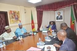 Lebialem Fons discussing with Prime Minister Joseph Dion Ngute.