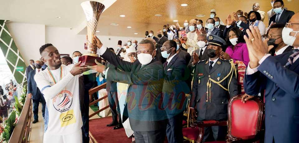 Prime Minister Joseph Dion Ngute, representative of the Head of State, President Paul Biya  presided at the event at the Yaounde Omnisport Stadium on March 13, 2022.