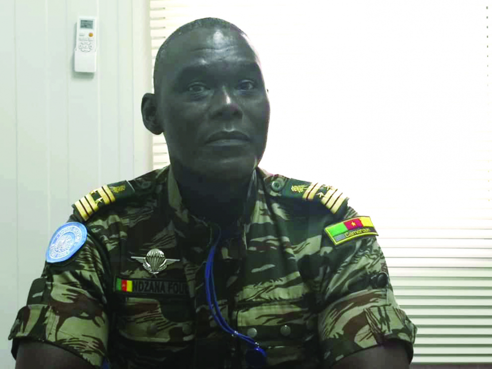 Colonel Arsène Ndzana Fouda, adjoint au chef des observateurs militaires, représentant pays (Cameroun) au sein de la Minusca.