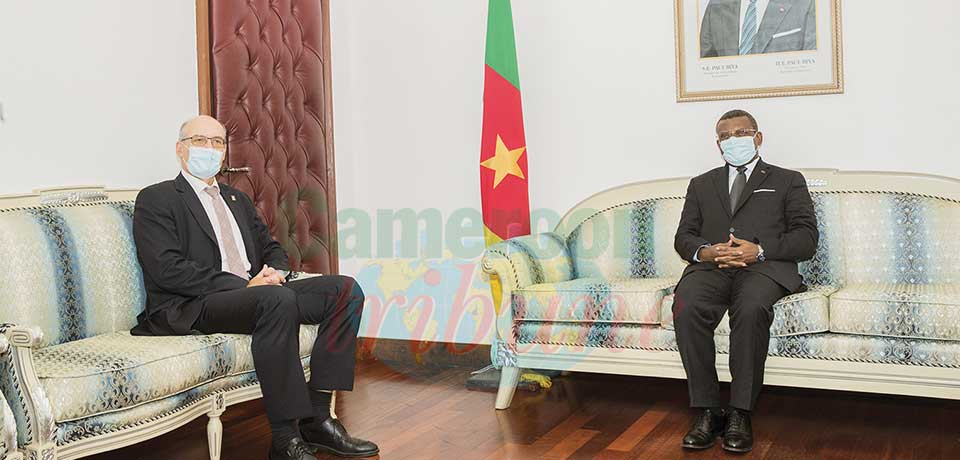 Prime Minister Joseph Dion Ngute and Ambassador Martin Strub yesterday August 12, 2021 discussed ways of fostering cooperation between their two countries.