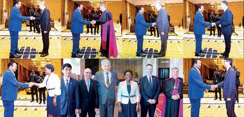 Ambassadors and High Commissioners-designate from Canada, Republic of Korea, United Kingdom, Algeria, European Union and the Vatican on December 29, 2023 presented letters sending them to Cameroon to President Paul Biya in a solemn ceremony at the State H