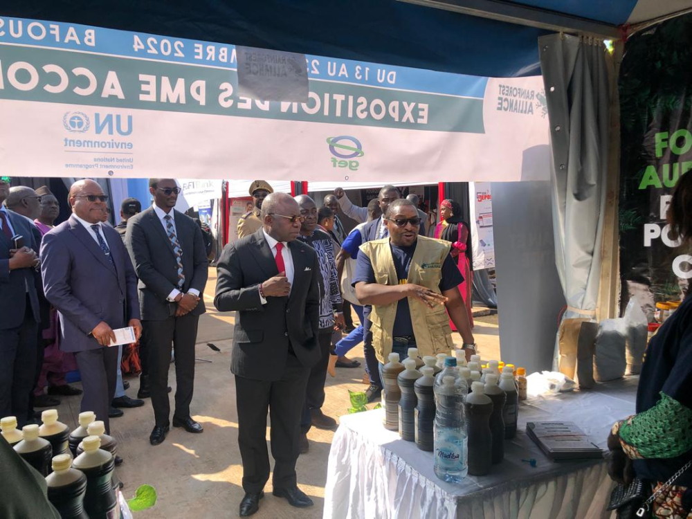 Niama B. is exhibiting products developed to limit post-harvest loss and promote the consumption of local products. Niama B. is exhibiting products developed to limit post-harvest loss and promote the consumption of local products.