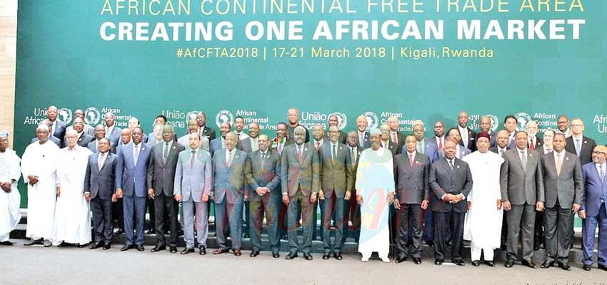 Des dirigeants africains lors du lancement de la ZLECAF.