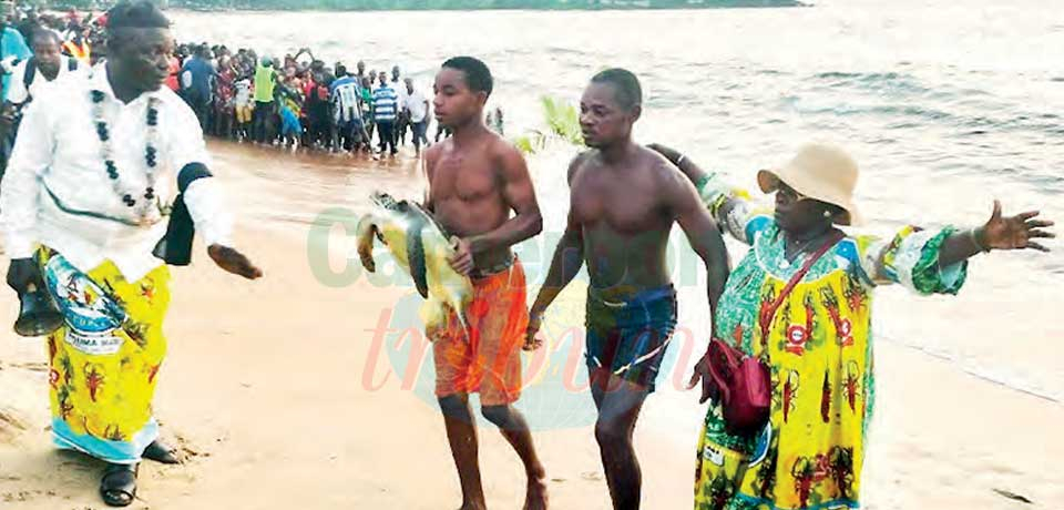 Dieudonné Sapounga, alias « Homme poisson » est capable de nager pendant 72 heures non-stop et attrape des poissons vivants dans l’eau. Le gouverneur du Sud a été émerveillé par ses prouesses.