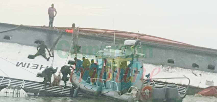 A view of the ship as army rescue unit struggled to protect lives. A view of the ship as army rescue unit struggled to protect lives.