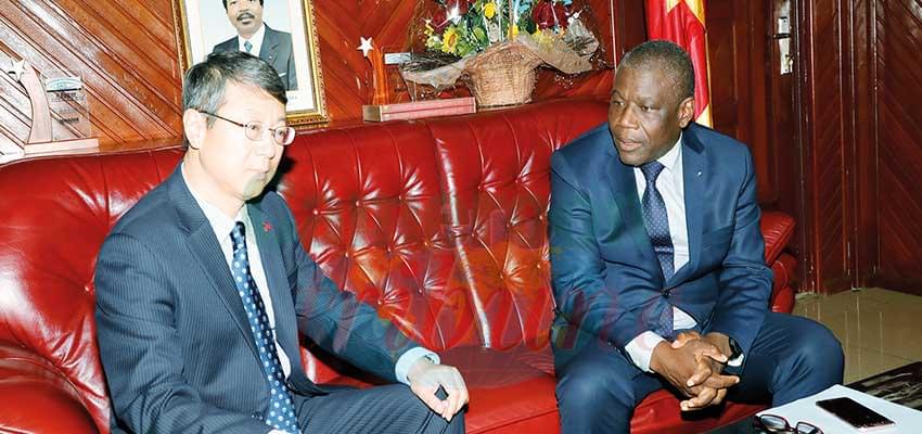 Minister Mbairobe and his guest discuss cooperation, Yaounde, June 4, 2019.