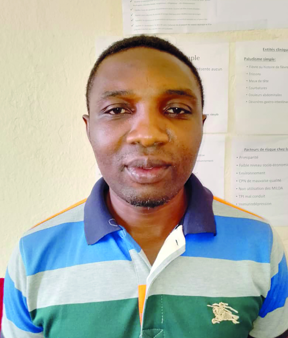Mathurin Tedonfoue Lontio, technicien du génie sanitaire, point focal de prévention et contrôle de l’infection du district de santé de Djoungolo. Mathurin Tedonfoue Lontio, technicien du génie sanitaire, point focal de prévention et contrôle de l’infection du district de santé de Djoungolo.