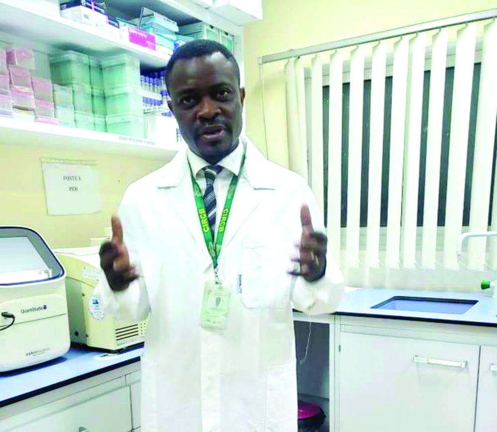 Dr Joseph Fokam, Head of the Virology Laboratory, at the Chantal Biya Centre for Research on HIV/AIDS Prevention and Management (CIRCB). Dr Joseph Fokam, Head of the Virology Laboratory, at the Chantal Biya Centre for Research on HIV/AIDS Prevention and Management (CIRCB).