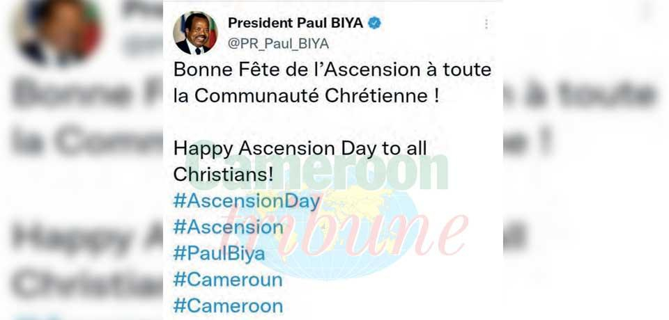 Ascension 2022 : Paul Biya aux côtés des chrétiens