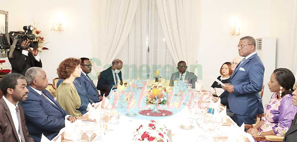 Prime Minister Joseph Dion Ngute lauding cooperation ties in the toast during the dinner.