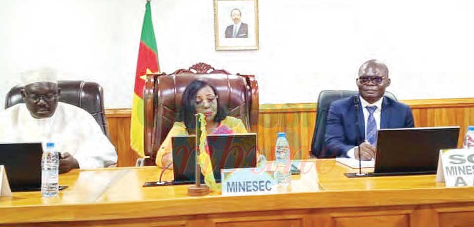 Le Pr. Nalova Lyonga, ministre des Enseignements secondaires, a présidé lundi, une réunion d’évaluation avec les responsables des différentes structures. Le Pr. Nalova Lyonga, ministre des Enseignements secondaires, a présidé lundi, une réunion d’évaluation avec les responsables des différentes structures.