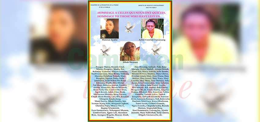 Femmes assassinées dans le Nord-Ouest et le Sud-Ouest : afin que nul n’oublie Femmes assassinées dans le Nord-Ouest et le Sud-Ouest : afin que nul n’oublie