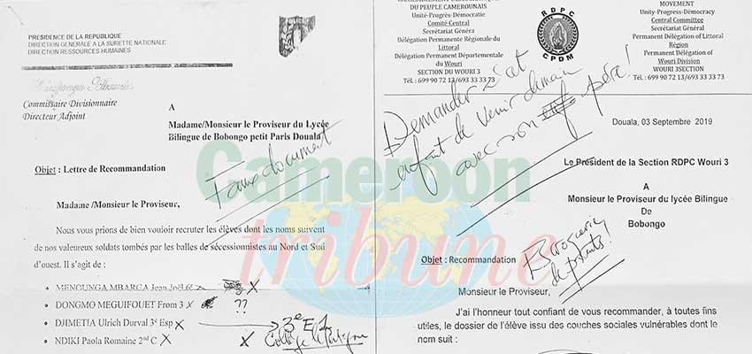 Lycée bilingue de Bobongo-Petit Paris : Des réseaux d’arnaque des parents mis à nu Lycée bilingue de Bobongo-Petit Paris : Des réseaux d’arnaque des parents mis à nu