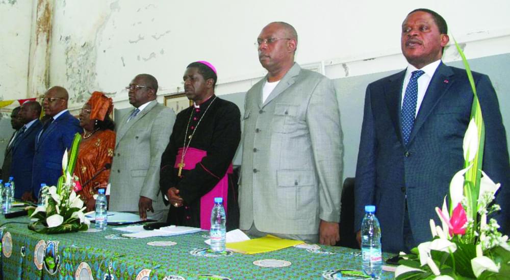 The Cameron national anthem opened discussions at the Buea Council hall.