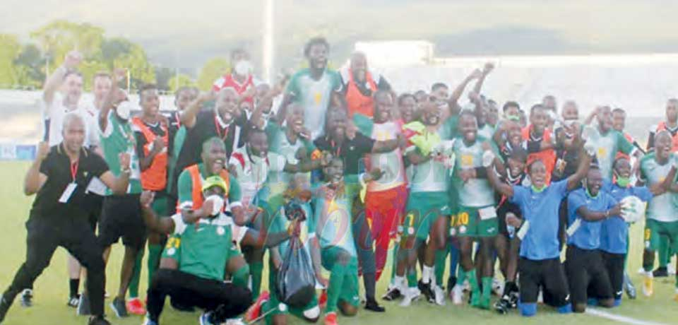 Comoros celebrating after their victory.